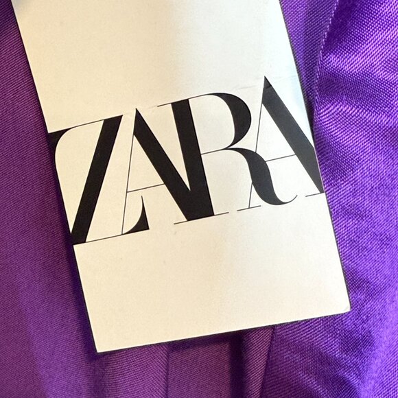 Zara Satin Effect Purple Wrap Dress Mini Medium - Picture 12 of 15